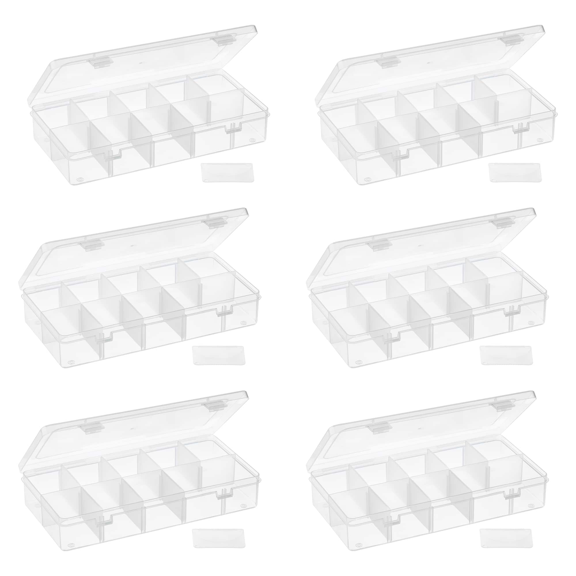 6 Pack: Bead Storage Box with Adjustable Compartments by Bead Landing™